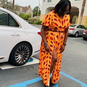Long African print maxi dress